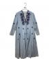 ne quittez pas（ヌキテパ）の古着「Chikan Embroidery Panel Dress」｜ブルー