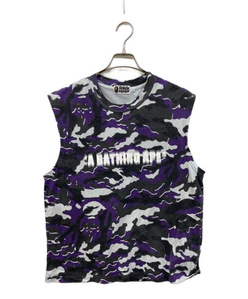 A BATHING APE（アベイシングエイプ）A BATHING APE (アベイシングエイプ) ノースリーブTシャツ パープル サイズ:	SIZE Lの古着・服飾アイテム