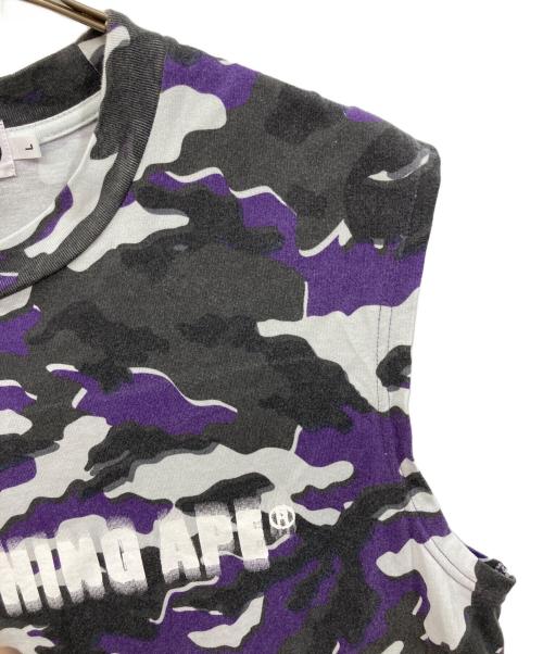 A BATHING APE（アベイシングエイプ）A BATHING APE (アベイシングエイプ) ノースリーブTシャツ パープル サイズ:	SIZE Lの古着・服飾アイテム