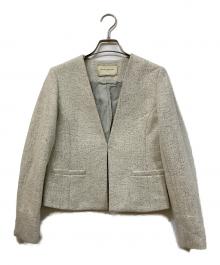UNITED ARROWS TOKYO（ユナイテッドアローズトウキョウ）の古着「パイルジャカード Vノーカラー ジャケット」｜ベージュ