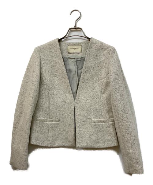 UNITED ARROWS TOKYO（ユナイテッドアローズトウキョウ）UNITED ARROWS TOKYO (ユナイテッドアローズトウキョウ) パイルジャカード Vノーカラー ジャケット ベージュ サイズ:36の古着・服飾アイテム