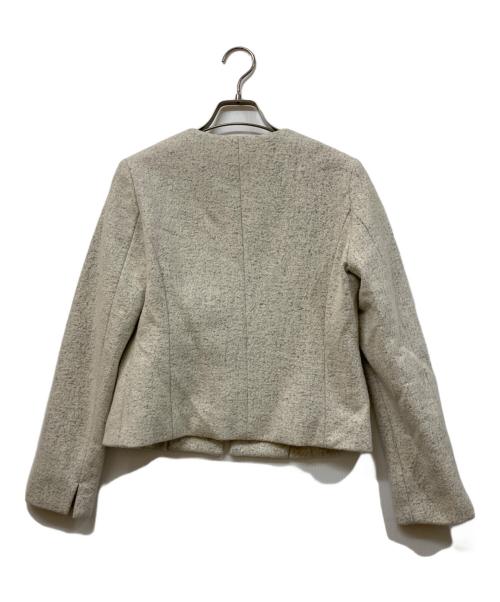 UNITED ARROWS TOKYO（ユナイテッドアローズトウキョウ）UNITED ARROWS TOKYO (ユナイテッドアローズトウキョウ) パイルジャカード Vノーカラー ジャケット ベージュ サイズ:36の古着・服飾アイテム