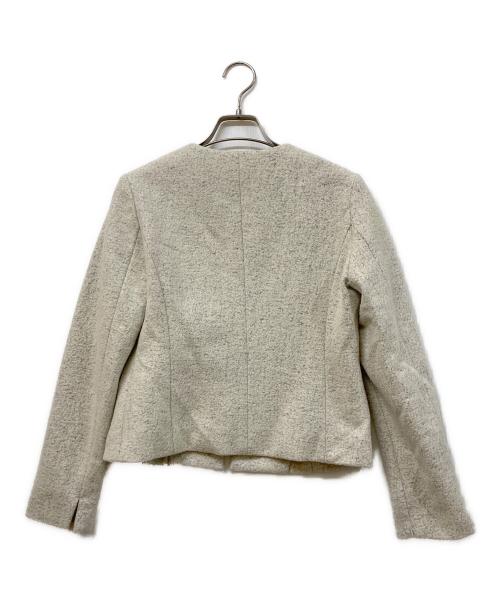 UNITED ARROWS TOKYO（ユナイテッドアローズトウキョウ）UNITED ARROWS TOKYO (ユナイテッドアローズトウキョウ) パイルジャカード Vノーカラー ジャケット ベージュ サイズ:36の古着・服飾アイテム