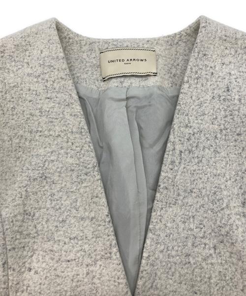 UNITED ARROWS TOKYO（ユナイテッドアローズトウキョウ）UNITED ARROWS TOKYO (ユナイテッドアローズトウキョウ) パイルジャカード Vノーカラー ジャケット ベージュ サイズ:36の古着・服飾アイテム