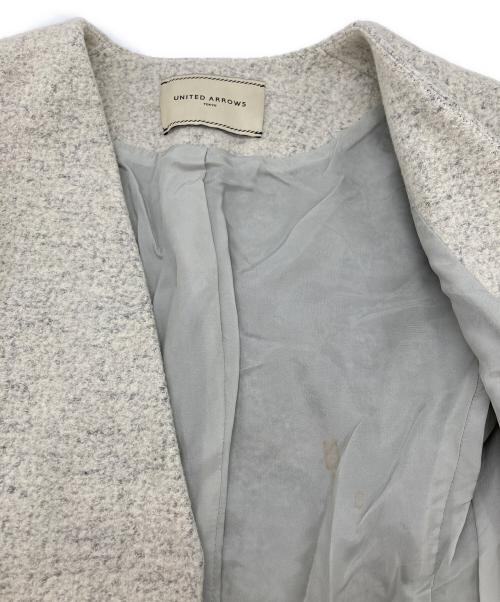UNITED ARROWS TOKYO（ユナイテッドアローズトウキョウ）UNITED ARROWS TOKYO (ユナイテッドアローズトウキョウ) パイルジャカード Vノーカラー ジャケット ベージュ サイズ:36の古着・服飾アイテム