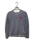 PLAY COMME des GARCONSプレイコムデギャルソン）の古着「STRIPED L/S T-SHIRT」｜ネイビー