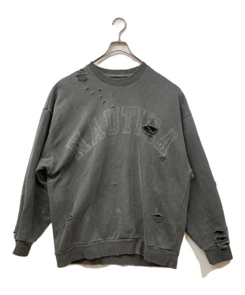 NAUTICA（ノーティカ）NAUTICA (ノーティカ) クラッシュ加工スウェット グレー サイズ:SIZE Lの古着・服飾アイテム