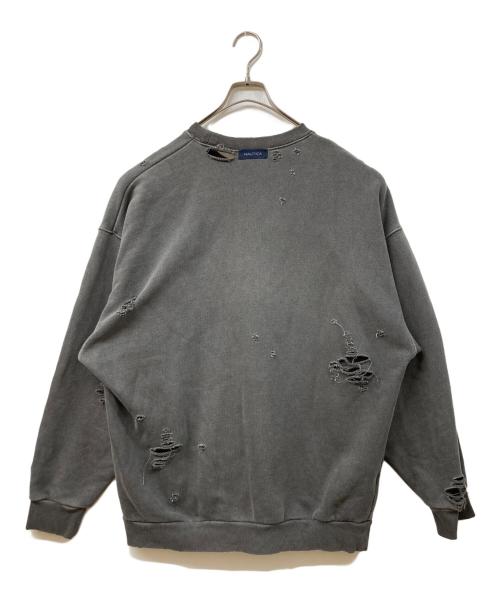 NAUTICA（ノーティカ）NAUTICA (ノーティカ) クラッシュ加工スウェット グレー サイズ:SIZE Lの古着・服飾アイテム