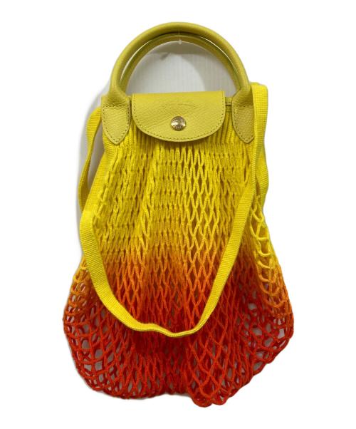 LONGCHAMP（ロンシャン）LONGCHAMP (ロンシャン) Le Pliage Filet イエロー×オレンジの古着・服飾アイテム