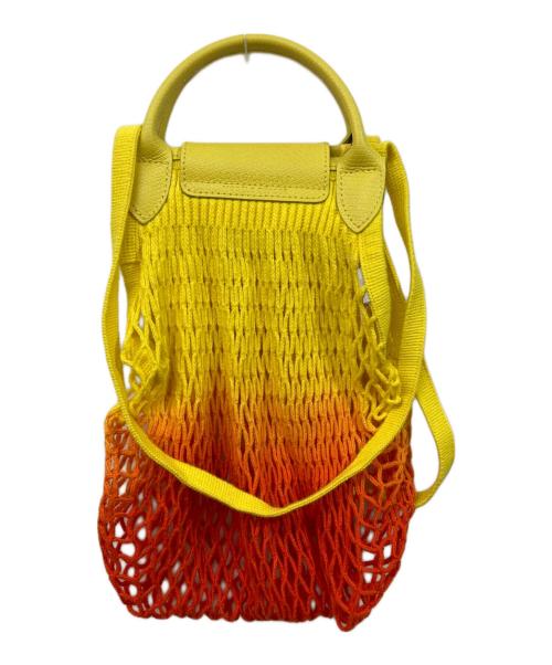 LONGCHAMP（ロンシャン）LONGCHAMP (ロンシャン) Le Pliage Filet イエロー×オレンジの古着・服飾アイテム