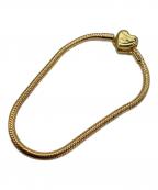 PANDORAパンドラ）の古着「Sparkling Infinity Heart Clasp Snake Chain Bracelet」｜ゴールド
