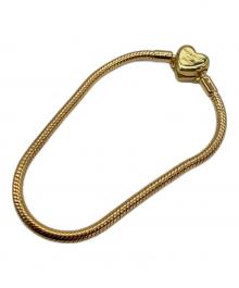 PANDORA（パンドラ）の古着「Sparkling Infinity Heart Clasp Snake Chain Bracelet」｜ゴールド