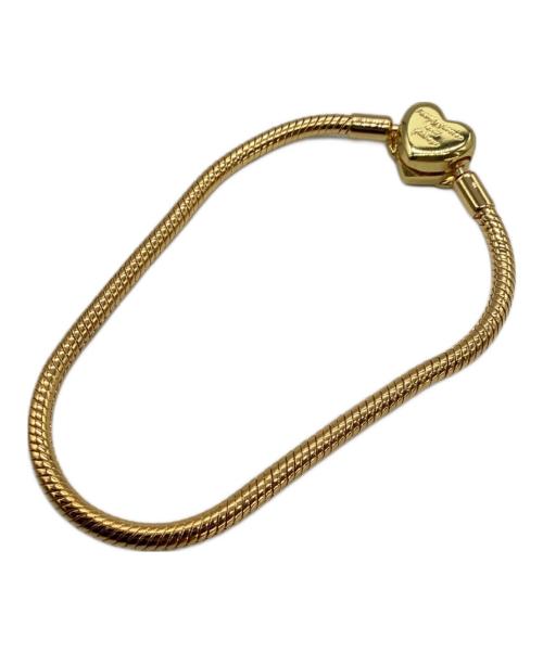 PANDORA（パンドラ）PANDORA (パンドラ) Sparkling Infinity Heart Clasp Snake Chain Bracelet ゴールドの古着・服飾アイテム