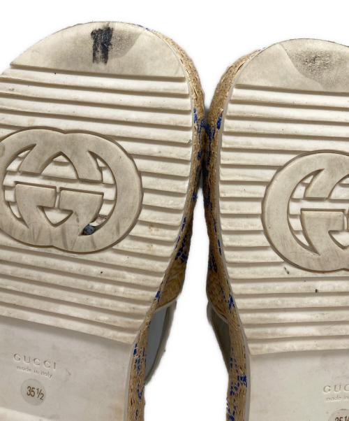 GUCCI（グッチ）GUCCI (グッチ) GGプラットフォームサンダル ベージュ サイズ:SIZE 35 1/2の古着・服飾アイテム