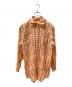 PLEATS PLEASE（プリーツプリーズ）の古着「ギンガムチェックシャツ/PLEATS PLEASEシャツ」｜オレンジ
