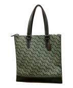 COACHコーチ）の古着「モノグラム 2WAY トートバッグ/COACHバッグ」｜グリーン