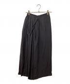 HYKEハイク）の古着「SHEER TWILL WIDE LEG PANTS」｜ブラック