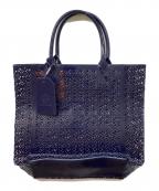 TORY BURCHトリーバーチ）の古着「PVCカットワークトートバッグ」｜ネイビー