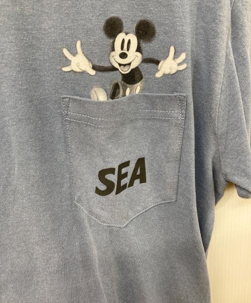 WIND AND SEA（ウィンダンシー）WIND AND SEA (ウィンダンシー) Disney (ディズニ―) ミッキーマウス ポケットTシャツ ブルー サイズ:SIZE Sの古着・服飾アイテム