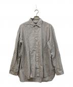 UNUSEDアンユーズド）の古着「Side Slit Stripe Shirt」｜グレー