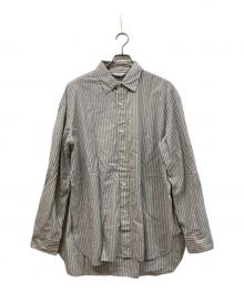 UNUSED（アンユーズド）の古着「Side Slit Stripe Shirt」｜グレー
