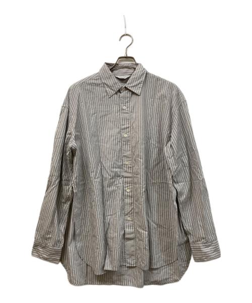UNUSED（アンユーズド）UNUSED (アンユーズド) Side Slit Stripe Shirt グレー サイズ:	SIZE 2の古着・服飾アイテム