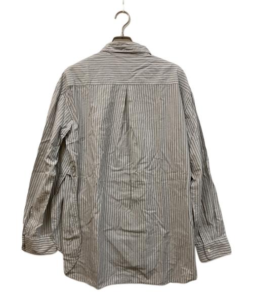 UNUSED（アンユーズド）UNUSED (アンユーズド) Side Slit Stripe Shirt グレー サイズ:	SIZE 2の古着・服飾アイテム