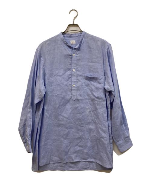 EDIFICE（エディフィス）EDIFICE (エディフィス) バンドカラー プルオーバー シャツ ブルー サイズ:	SIZE 46の古着・服飾アイテム