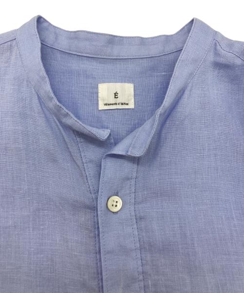 EDIFICE（エディフィス）EDIFICE (エディフィス) バンドカラー プルオーバー シャツ ブルー サイズ:	SIZE 46の古着・服飾アイテム