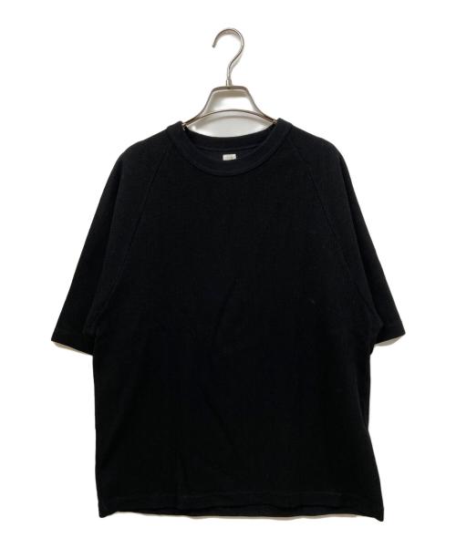 blurhms ROOTSTOCK（ブラームスルーツストック）blurhms ROOTSTOCK (ブラームスルーツストック) Rough&Smooth Thermal Raglan Tee ブラック サイズ:SIZE 2の古着・服飾アイテム