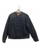 LEVI'S PReMIUMリーバイス プレミアム）の古着「ノーカラーデニムジャケット」｜ブラック