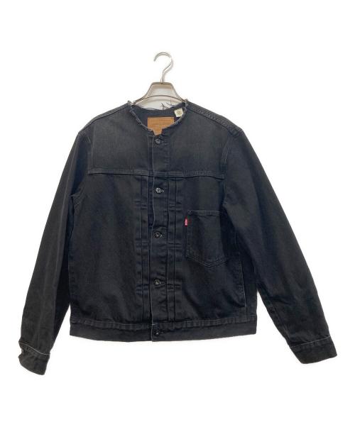 LEVI'S PReMIUM（リーバイス プレミアム）LEVI'S PReMIUM (リーバイス プレミアム) ノーカラーデニムジャケット ブラック サイズ:Mの古着・服飾アイテム