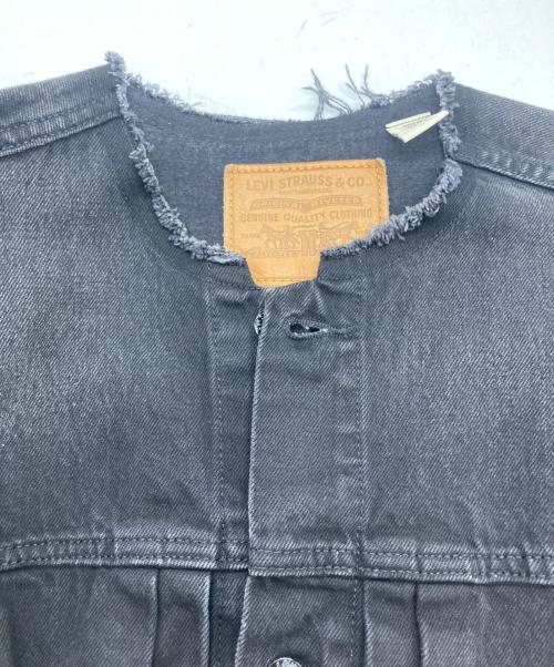 LEVI'S PReMIUM（リーバイス プレミアム）LEVI'S PReMIUM (リーバイス プレミアム) ノーカラーデニムジャケット ブラック サイズ:Mの古着・服飾アイテム