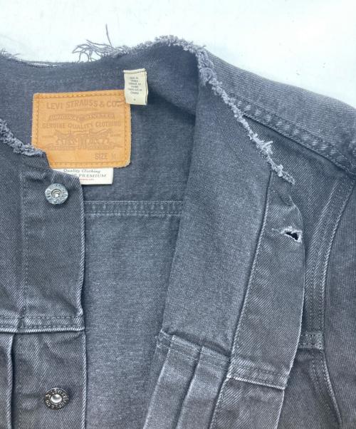 LEVI'S PReMIUM（リーバイス プレミアム）LEVI'S PReMIUM (リーバイス プレミアム) ノーカラーデニムジャケット ブラック サイズ:Mの古着・服飾アイテム