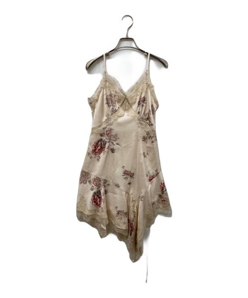 Snidel（スナイデル）Snidel (スナイデル) レーストリムサテンキャミTOP アイボリー(FLOWER) サイズ:	SIZE Freeの古着・服飾アイテム