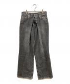 JOHN LAWRENCE SULLIVANジョン ローレンス サリバン）の古着「WASHED DENIM WIDE PANTS」｜ブラック