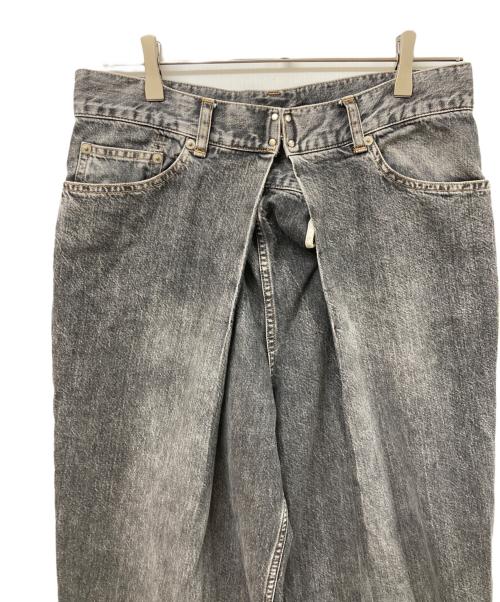 JOHN LAWRENCE SULLIVAN（ジョン ローレンス サリバン）JOHN LAWRENCE SULLIVAN (ジョン ローレンス サリバン) WASHED DENIM WIDE PANTS ブラック サイズ:	SIZE 46の古着・服飾アイテム