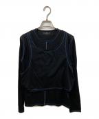 PS Paul SmithＰＳポールスミス）の古着「レイヤード シアー カットソー」｜ブラック