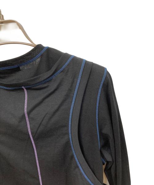 PS Paul Smith（ＰＳポールスミス）PS Paul Smith (ＰＳポールスミス) レイヤード シアー カットソー ブラック サイズ:SIZE Mの古着・服飾アイテム