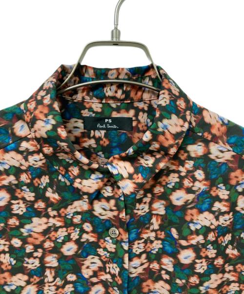 PS Paul Smith（ＰＳポールスミス）PS Paul Smith (ＰＳポールスミス) Tea Floral プリント ワンピース ブラウン サイズ:	SIZE 40の古着・服飾アイテム