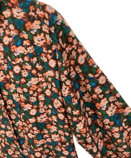 PS Paul Smith（ＰＳポールスミス）PS Paul Smith (ＰＳポールスミス) Tea Floral プリント ワンピース ブラウン サイズ:	SIZE 40の古着・服飾アイテム