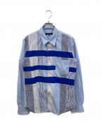 COMME des GARCONS HOMMEコムデギャルソン オム）の古着「パッチワークシャツ」｜ネイビー