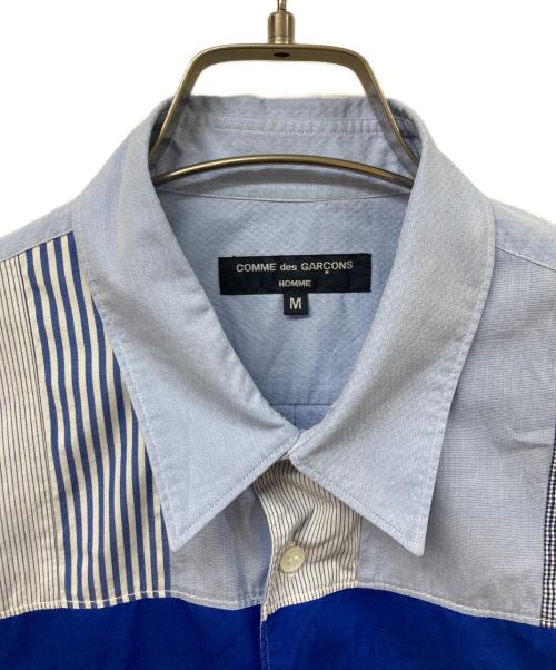 COMME des GARCONS HOMME（コムデギャルソン オム）COMME des GARCONS HOMME (コムデギャルソン オム) パッチワークシャツ ネイビー サイズ:SIZE Mの古着・服飾アイテム