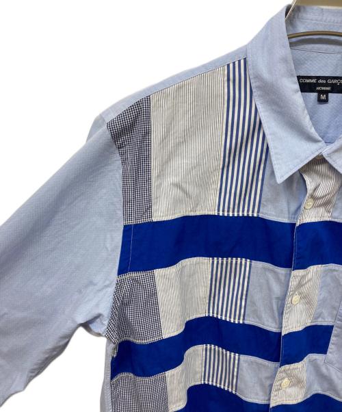COMME des GARCONS HOMME（コムデギャルソン オム）COMME des GARCONS HOMME (コムデギャルソン オム) パッチワークシャツ ネイビー サイズ:SIZE Mの古着・服飾アイテム