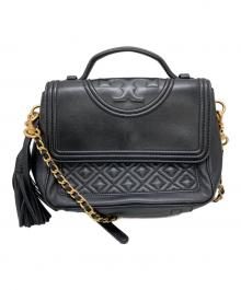 TORY BURCH（トリーバーチ）の古着「フレミングサッチェルショルダーバッグ」｜ブラック