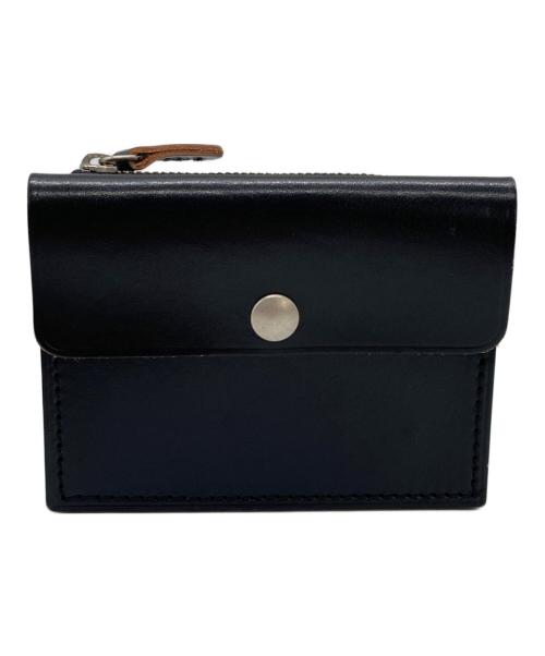 MHL（マーガレットハウエル）MHL (マーガレットハウエル) ミニウォレット／CONTRAST LEATHER／コントラストレザー ブラックの古着・服飾アイテム