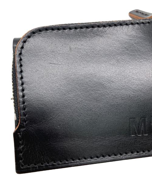 MHL（マーガレットハウエル）MHL (マーガレットハウエル) ミニウォレット／CONTRAST LEATHER／コントラストレザー ブラックの古着・服飾アイテム