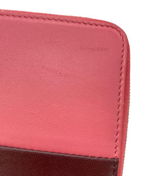 CELINE（セリーヌ）CELINE (セリーヌ) バイカラーラウンドファスナー財布 ピンクの古着・服飾アイテム