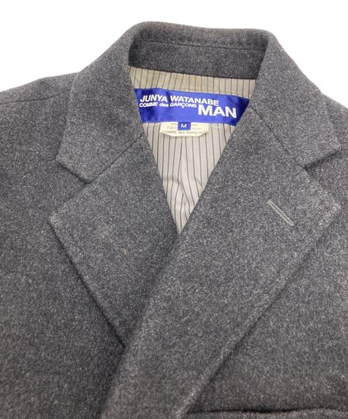 COMME des GARCONS JUNYA WATANABE MAN（コム デ ギャルソン ジュンヤ ワタナベ マン）COMME des GARCONS JUNYA WATANABE MAN (コム デ ギャルソン ジュンヤ ワタナベ マン) カシミヤ混ウールコート グレー サイズ:SIZE Mの古着・服飾アイテム