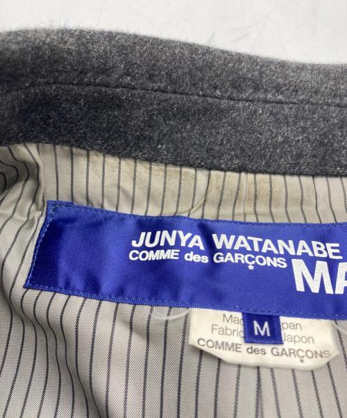 COMME des GARCONS JUNYA WATANABE MAN（コム デ ギャルソン ジュンヤ ワタナベ マン）COMME des GARCONS JUNYA WATANABE MAN (コム デ ギャルソン ジュンヤ ワタナベ マン) カシミヤ混ウールコート グレー サイズ:SIZE Mの古着・服飾アイテム